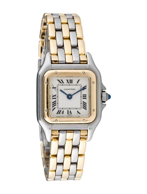 cartier panthere mini gold and steel|cartier panthere watch with diamonds.